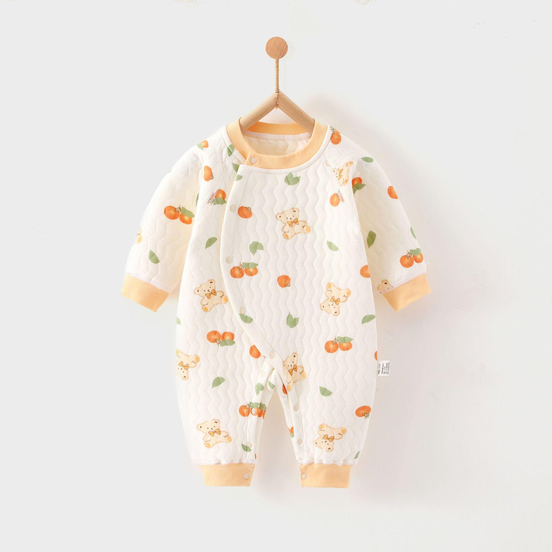 

Теплый стеганый детский ромпер: Трехслойный хлопок, бесшовный дизайн для осени/зимы 80 cm