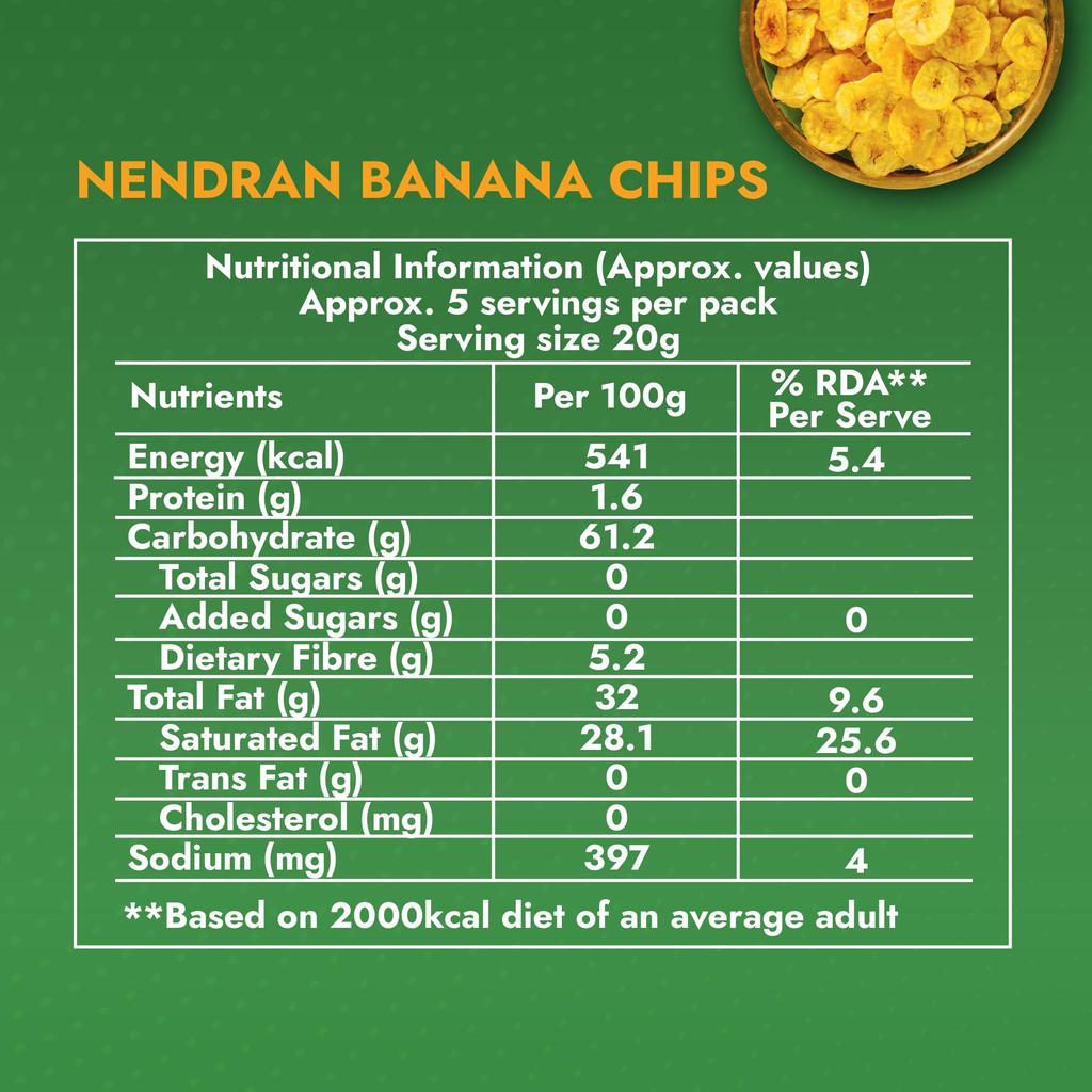 Sweet Karam Coffee Nendran Banana Chips - 95 Grams | Made with 100% Coconut Oil | No Preservatives | Kerala Special Crispy, Thin Sliced Yel