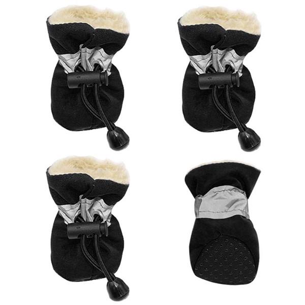 Pet Velvet Boots Nylon Lining Secure Fit Soft Comfortable for Pomeranian Teddy Outdoor Walks Cold Weather Paw Protection Warmth Retention Pet Supplie