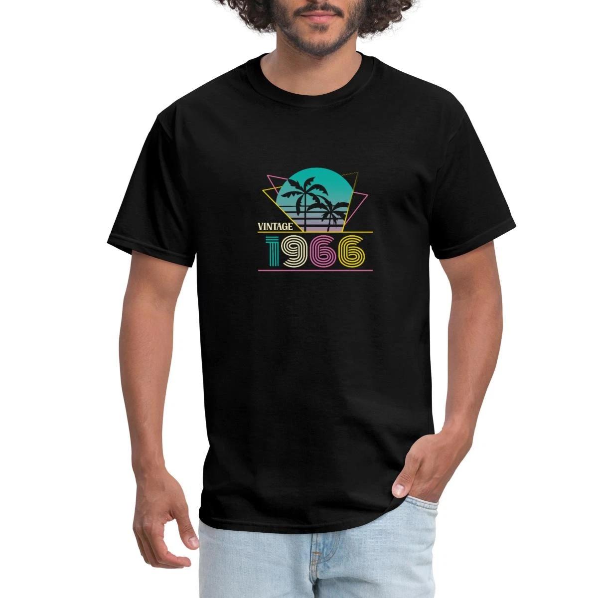 Vintage 1966 Neon Retro Sunset 60th Birthday Men s T-Shirt XXXL