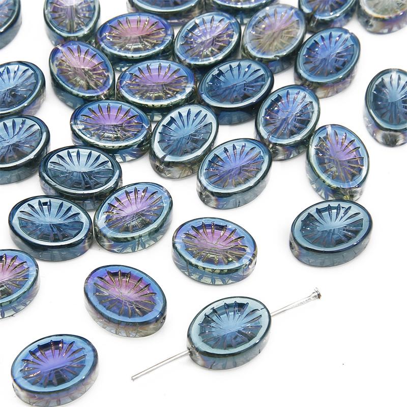 

10 шт./пакет цветные стеклянные бусины Аврора DIY браслет ожерелье серьги ювелирные аксессуары 14x11mm 10pcs/bag