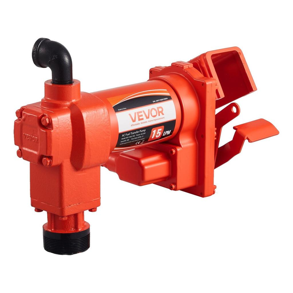 Kraftstoffförderpumpe 230V, 15 GPM 57 L/min, Wechselstrom Elektrische Ölpumpen, mit Automatischer Abschalt-Kraftstoffzapfpistole & Auslassschlauch, Hochdurchfluss-Kit für Benzin,