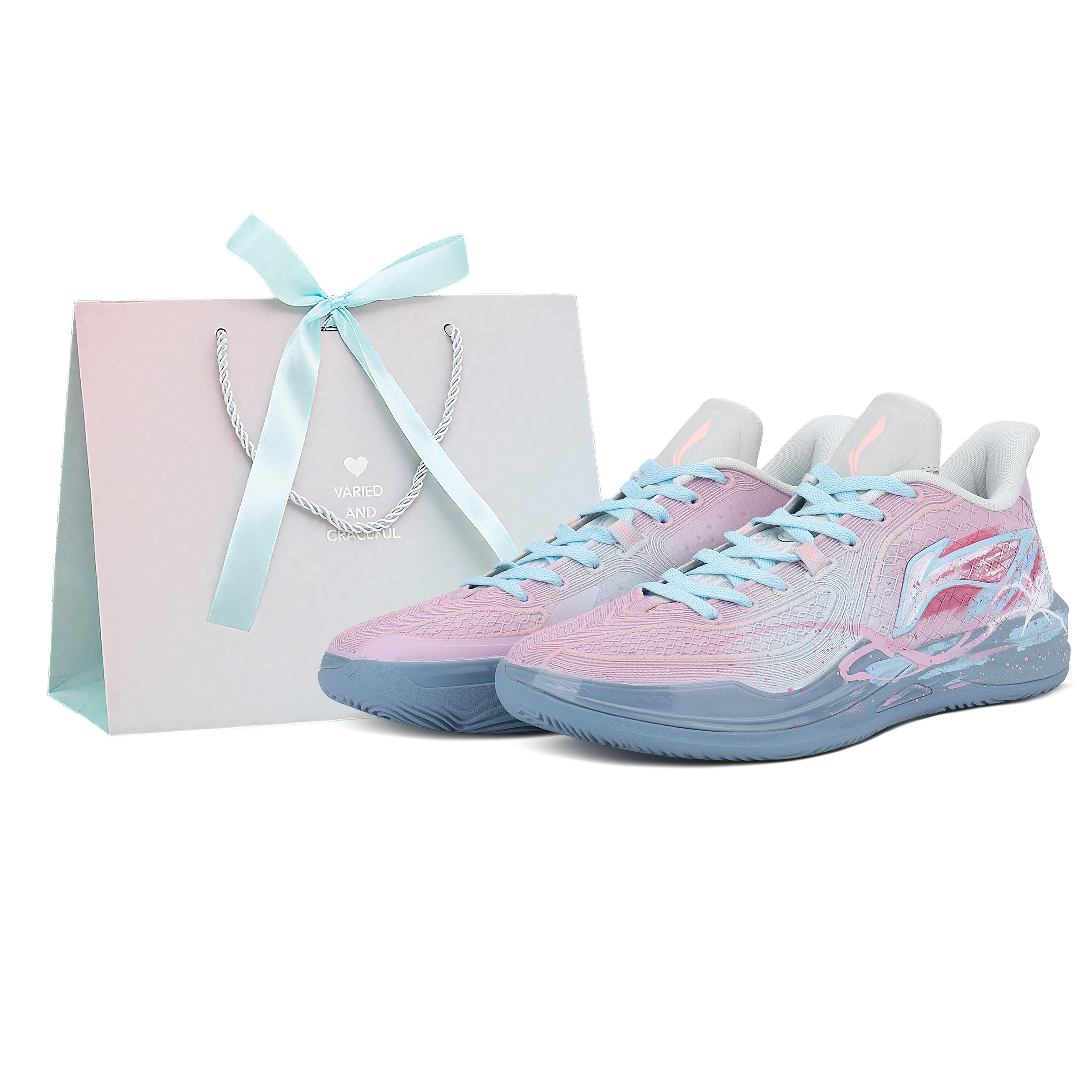 Li Ning Assassin s Creed 2 Амортизация Нескользящие Амортизация Нескользящие Низкие Баскетбольные Кроссовки Мужские Синие Розовые ABPV007-2(Команда949-ЛД) 41