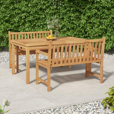 Vidaxl 3-Piece Garden Furniture Set, Solid Teak Wood