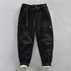 Pantaloni Cargo in Velluto da Uomo Autunno Inverno Pantaloni Larghi con Cintura Comodi Morbido Cotone Tasche Pantaloni Retro Street