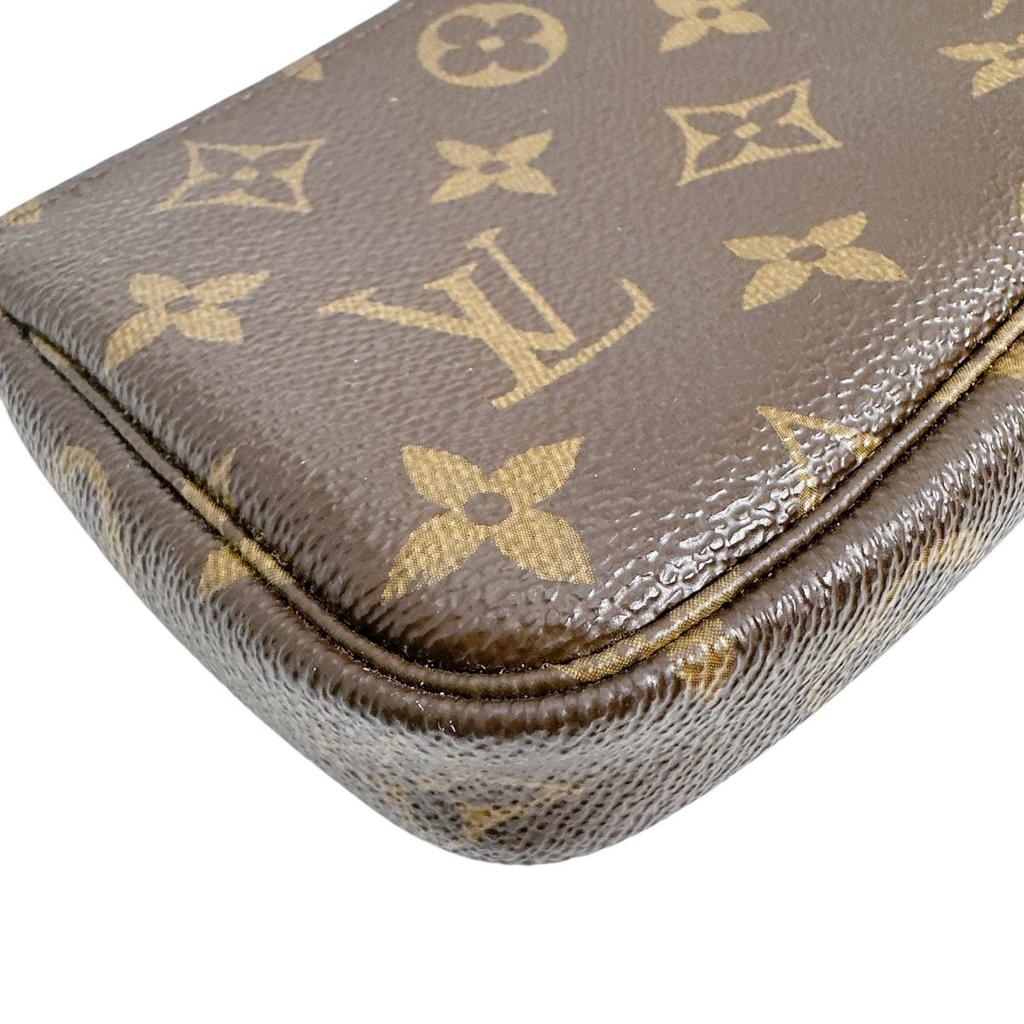 LOUIS VUITTON Monogram Mini Pochette Accessoires Pouch Brown Women M58009 Used