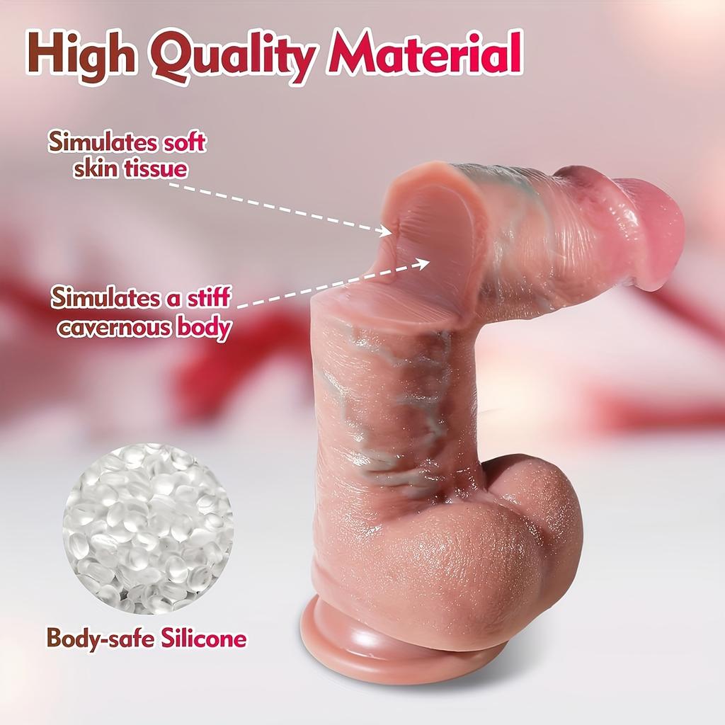 2 Inch Diameter Realistic Silicone Dildos Anal with Suction Cup for Hands-Free Play,Adult Sex Toys G Spot Dildo Lifelike Penis Adult Toys for Women