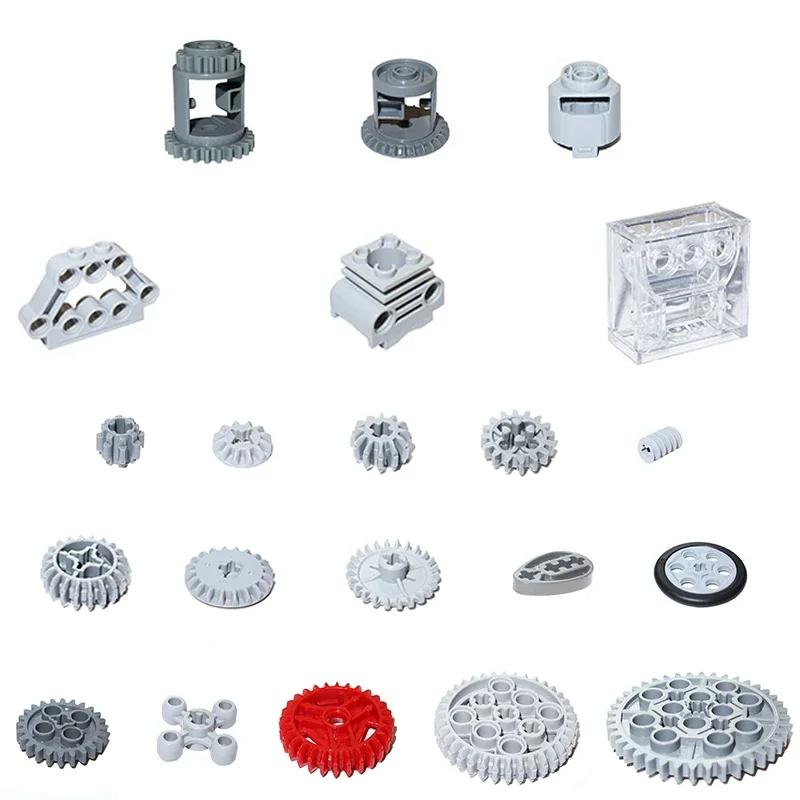 Building Blocks MOC Technical Parts Gear Axle Worm Rack Conector Bulk Bricks Assembles Particles DIY High-tech Toy for Children