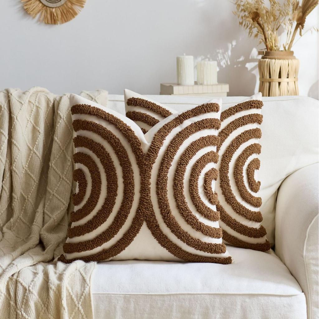 2 Stück Boho Chic Gewebte Abstrakte Kissenbezüge Getuftete Weiche Luxus Dekorative Kissenbezüge Für Sofa Bett Wohnzimmer Ästhetisch