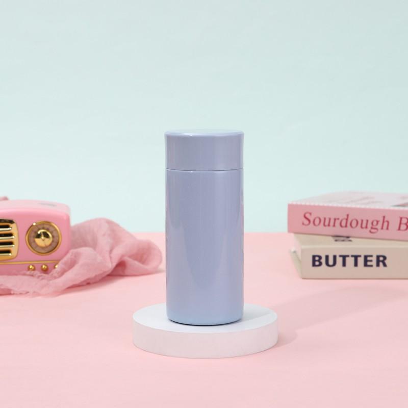 Compact Pastel Pocket Thermos 200ml Double Wall Vacuum Insulated Stainless Steel Cup Women Men Travel Office
