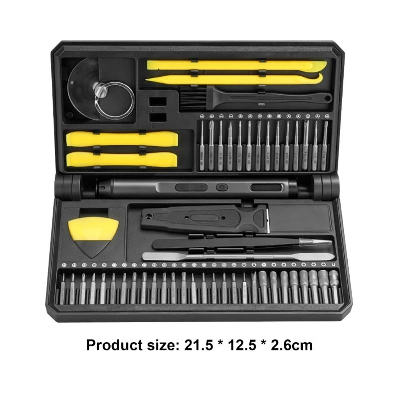 Electric Driver Set for Repair Staff and Home Use, 58 Piece Laptop Repair Kit with Metal Tips and Storage Layout for Daily Care Tasks