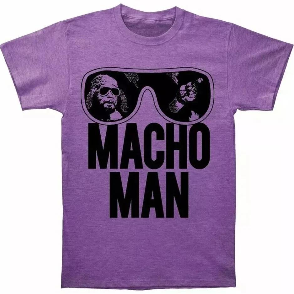 Macho Man Randy Savage Old School Purple T-shirt, Short Sleeve T-shirt S