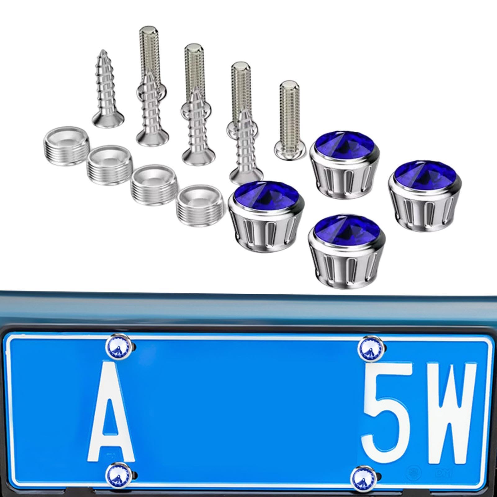 

Комплект крепежных болтов для автомобильных номеров, винты для рамки номерного знака с бриллиантами, крепление поддона номерного знака Please refer to the description синий