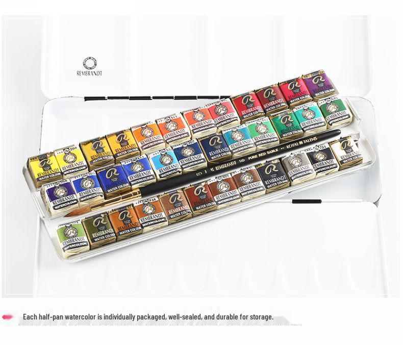 REMBRANDT Solid Watercolor Set: 36/24/12 Color Palette for Artists