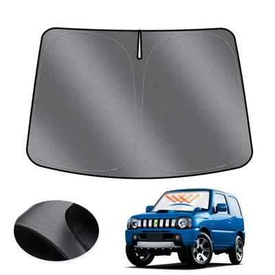 LIMSTYLE Suzuki Jimny JB23W Slnečná clona na čelné sklo Ochrana proti slnku a UV Láska k autokempingu Športový dizajn s úložnou taškou s bodkami Priamo od výrobcu (JIMNY