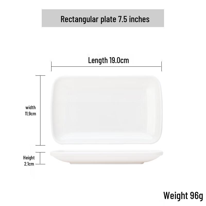 Qianxing White Melamine Rectangular Snack Plate