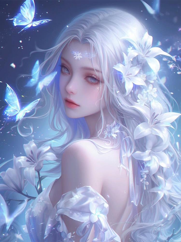 5D DIY Full Round Square Diamond Painting Cartoon Butterfly Girl Set Mosaic Home Decoration Art Craft Home Decoration Gift