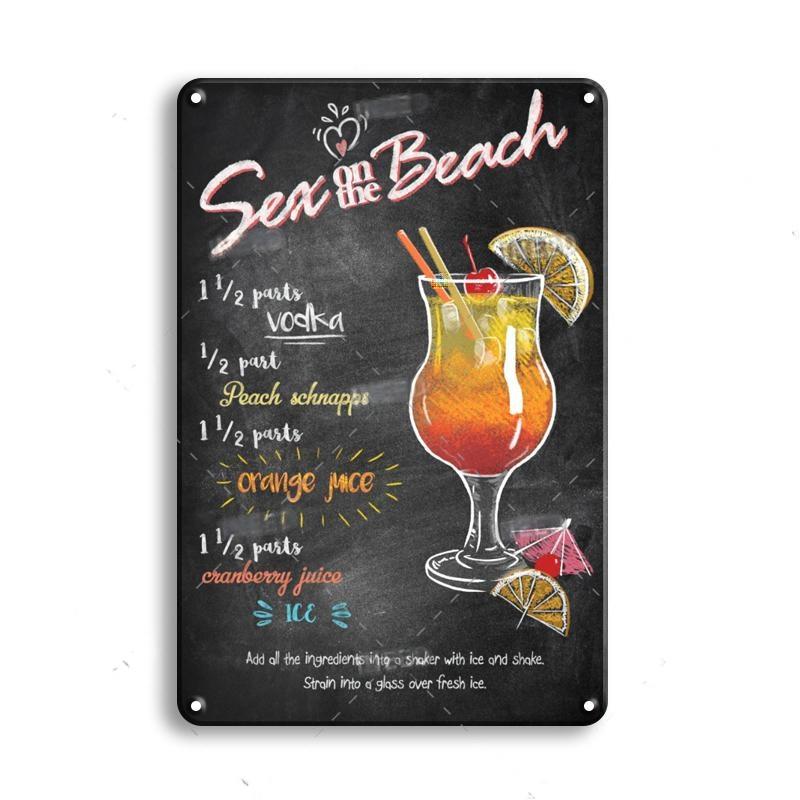 Vintage Metal Tin Sign Decorations Gin & Tonic Cocktail Plate Decorative Poster Plaque Bar Kitchen Home Wall Decor 8 X 12 Inch