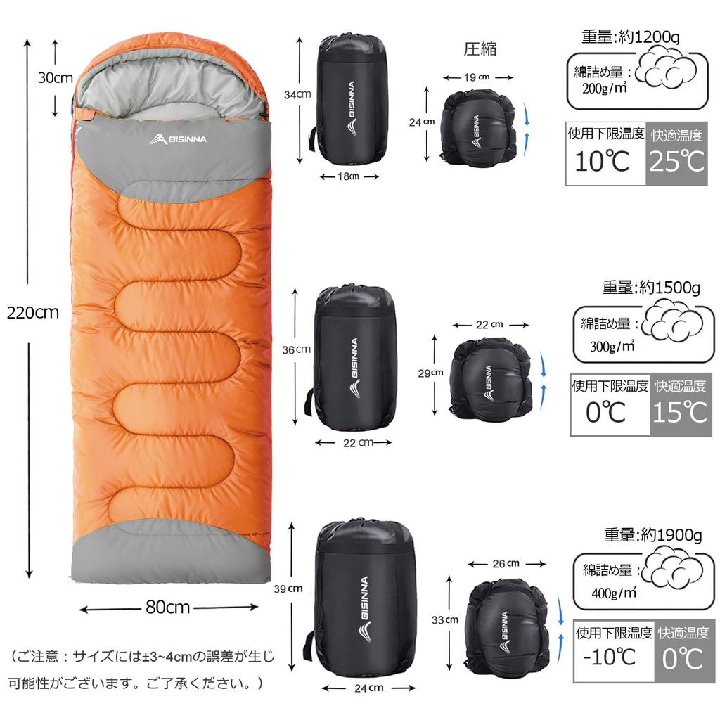 BISINNA Summer Sleeping Bag, Envelope-Style, Lightweight, Connectable, Compact, 210T Waterproof, Washable, for Camping, Hiking, Car Camping, and