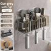 No Need To Drill Suction Cup Detachable Aluminum Toothbrush Holder Storage Squeezing Hole Free Wall Mount