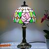 Lampada da tavolo a LED in stile Tiffany Luci decorative mediterranee retrò Paralume in vetro colorato E27Per comodino, camera da letto, luce, caffè