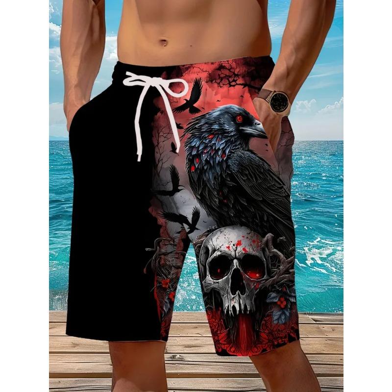 Summer Men's 3D Printed Beach Shorts Fashion Versatile Trend Breathable Casual Vacation Style