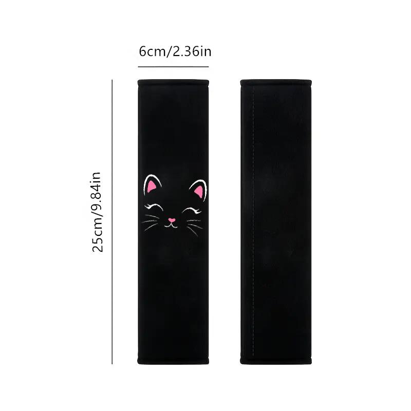 2pcs Cat Pattern Car Seat Belt Shoulder Cover Comfortable and Preventing Neck Pinching Car Shoulder Cover Car Decoration