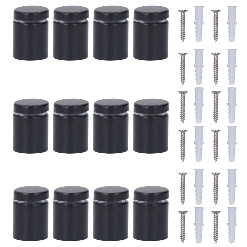 12 Sets Advertising Nail Stainless Steel Standoff Screws Mirror Glass Holder Mounts Tools