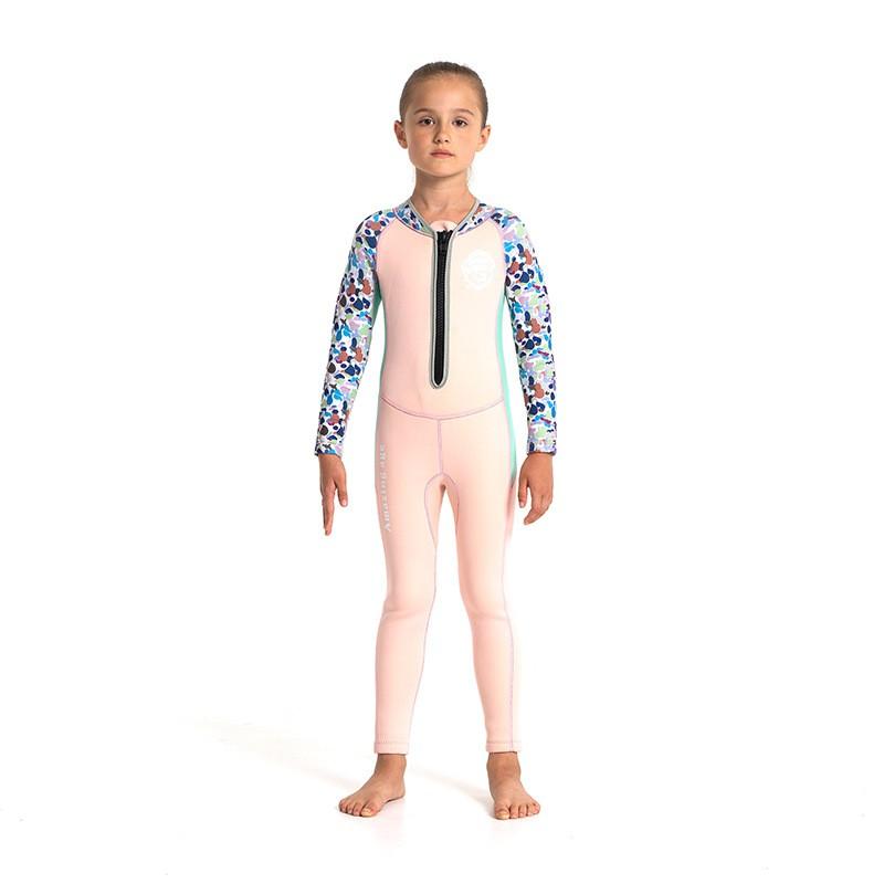 

Children s Diving Suit Women 2.5mm One-piece Long-sleeved + Trousers Swimming Warm Surfing Jellyfish 10 yards
