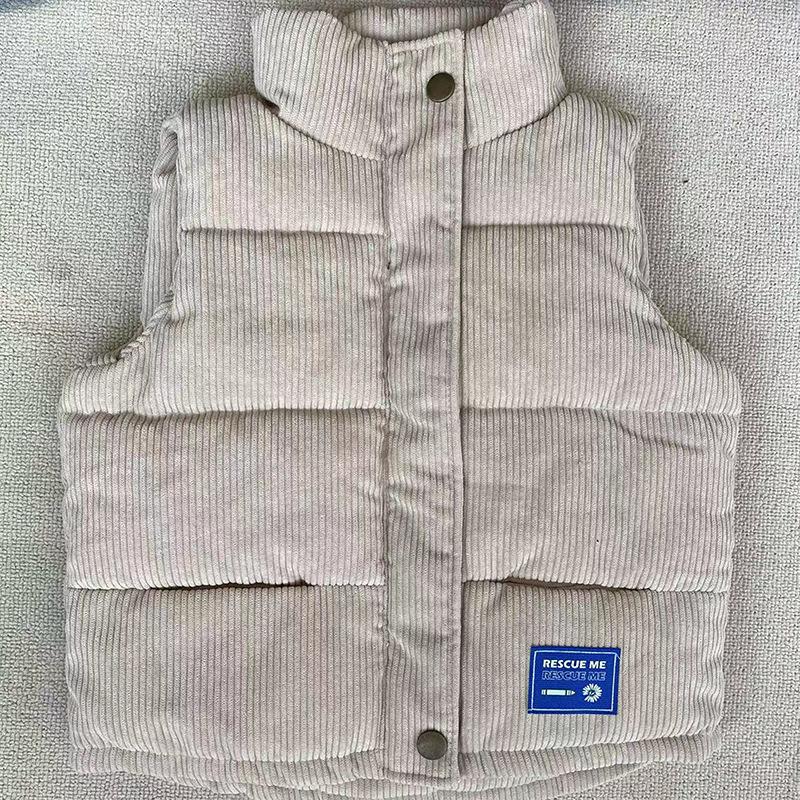 Children's Vests for Boys and Girls Are Thickened To Keep Warm and Wear Corduroy Autumn and Winter Cotton Vests, Baby Outer Tower Waistcoat Vests