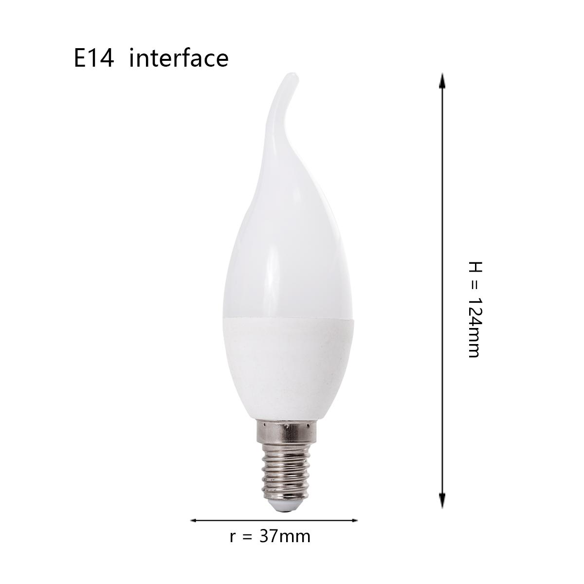 

Змінний струм 220 В 240 В 5 Вт Світлодіодна люстра Форма полум’я свічки Лампа E14 E12 B15 Холодний теплий білий Замініть галогенну декоративну лампу Flame Shape-E14 теплим білим кольором