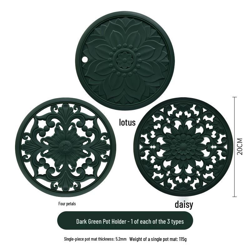 Chinesische klassische hitzebeständige Silikon-Isoliermatte – Verbrühschutz für Auflaufform, Gemüse, Schüssel & Teller