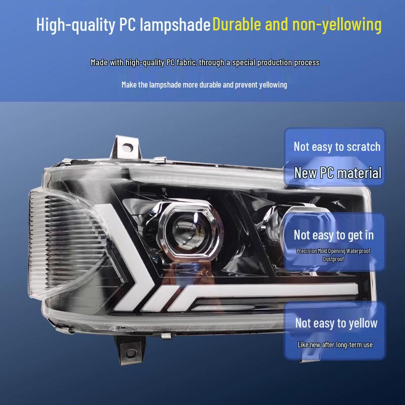 Ultra-Bright LED Headlight Assembly with Dual-Lens Flowing Turn Signal for Jiefang Tian V Han V Tu V