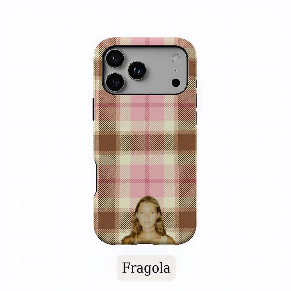 Phone Case for iPhone 17 16 15 14 13 12 11 X XS XR Air Pro Max Plus Luxury Clmj Fragola Coloful Grids Double-layer Back Cover