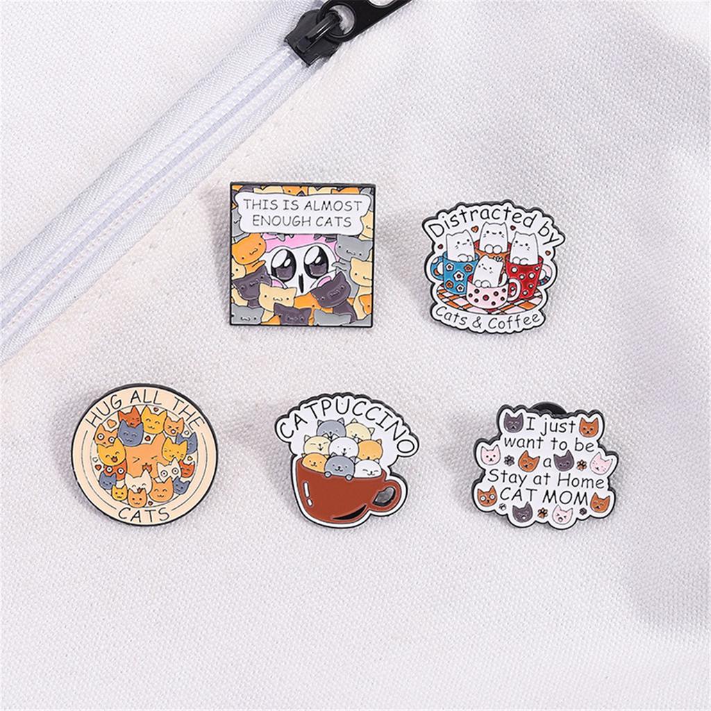 Playful Alphabet Cat Design Enamel Brooch Lightweight Durable Alloy Pet Accessory Lapel Pin Charms For Pets Lovers