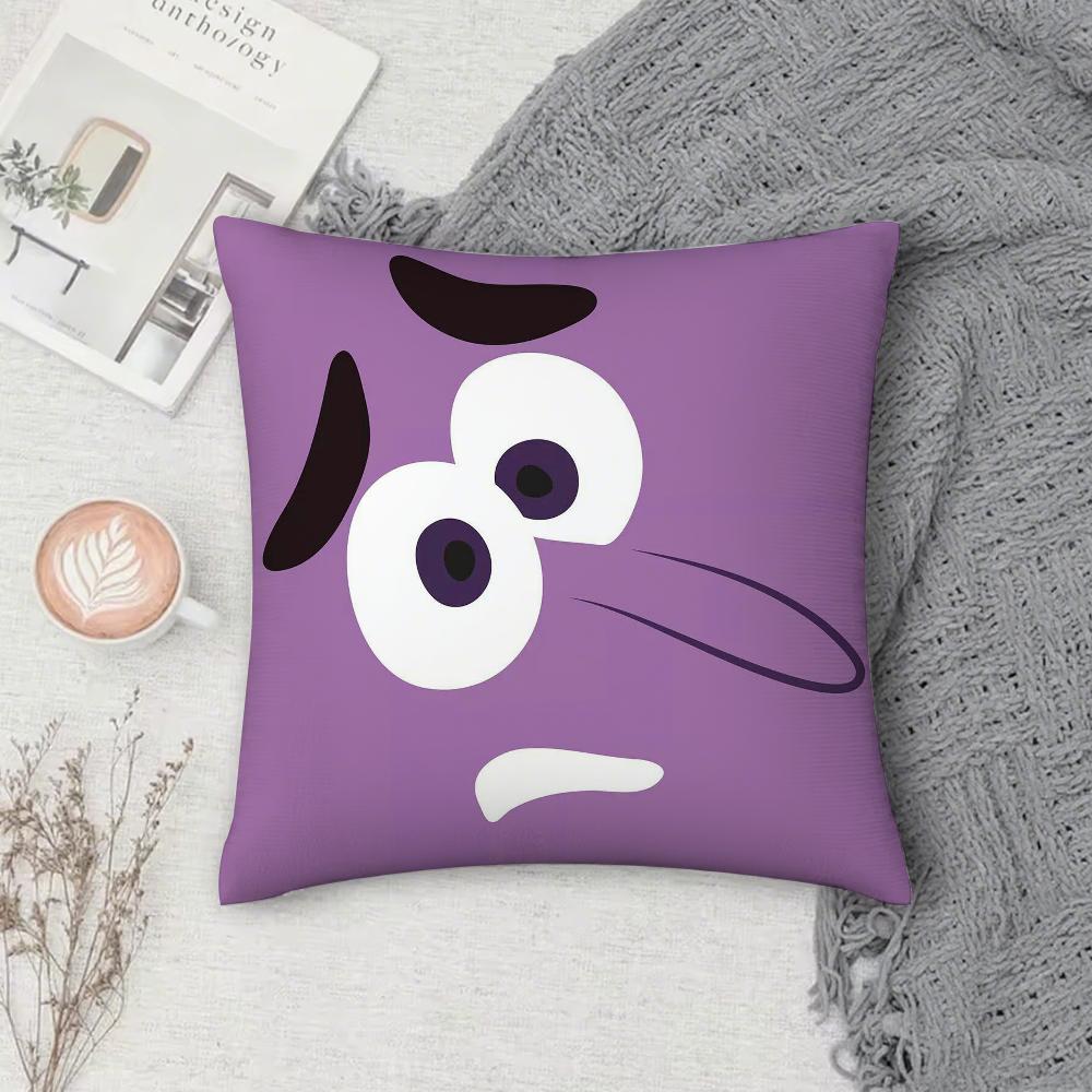 CARTOON ANGRY EYES Pillow Case Square Double-Sided Printing Short Plush Sofa Cushion Cover Bedroom Bedside Pillow
