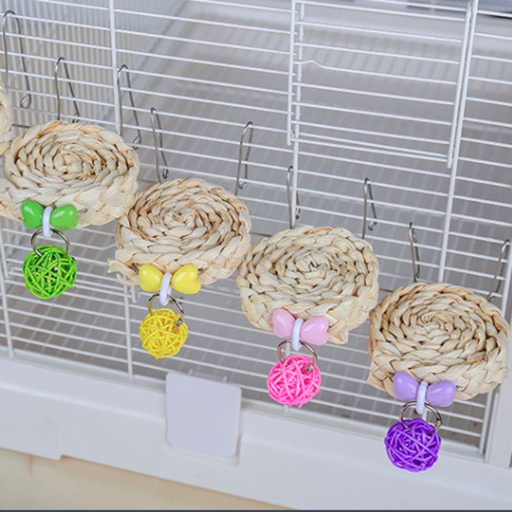 With Hook Bird Chewing Toy Woven Cage Hanging Toy Parrot Teething Toys  For Birdcage Parakeet