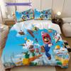 Super Mario Adventure Set Threepiece Set 1 Duvet Cover 2 Pillowcase Without Core Christmas Birthday Gift Soft And Comfortable Bedding Set