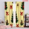 2pcs,2D Plane Printing Curtains Roller Blinds Christmas Trees Bows Snowflakes (2) Versatile Fabric (without Rod) Art Deco