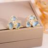 Elegant Zircon Flower and Pearl Stud Earrings - High-End Niche Design