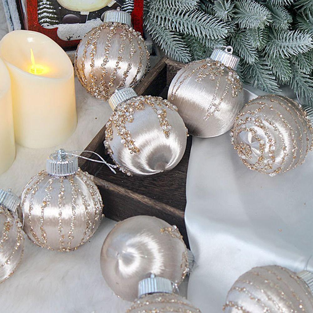 9pcs 8cm Hand-painted Ball Ornament Round Christmas Tree Hanging Ball  New Year