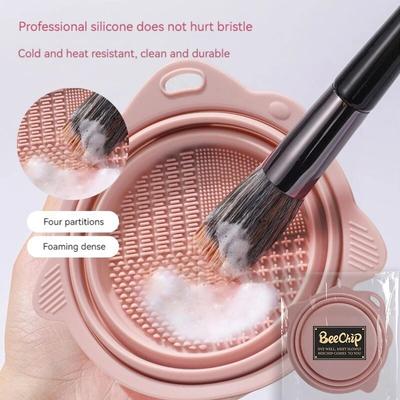 Make-up-Pinselreiniger, Reinigungsschüssel, Pinsel-Werkzeugset, gründliche Reinigung ohne die Borsten zu verletzen, Nass- und Trockenpuderquasten-Trockenreiniger
