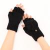 Knitted Flap Gloves Half Finger Outdoor Mittens Casual Business Gloves  Girl Boys