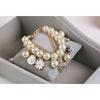 Bangle Bracelets Heart Flower Pearl Crystal Beaded Bracelet for Women Jewelry