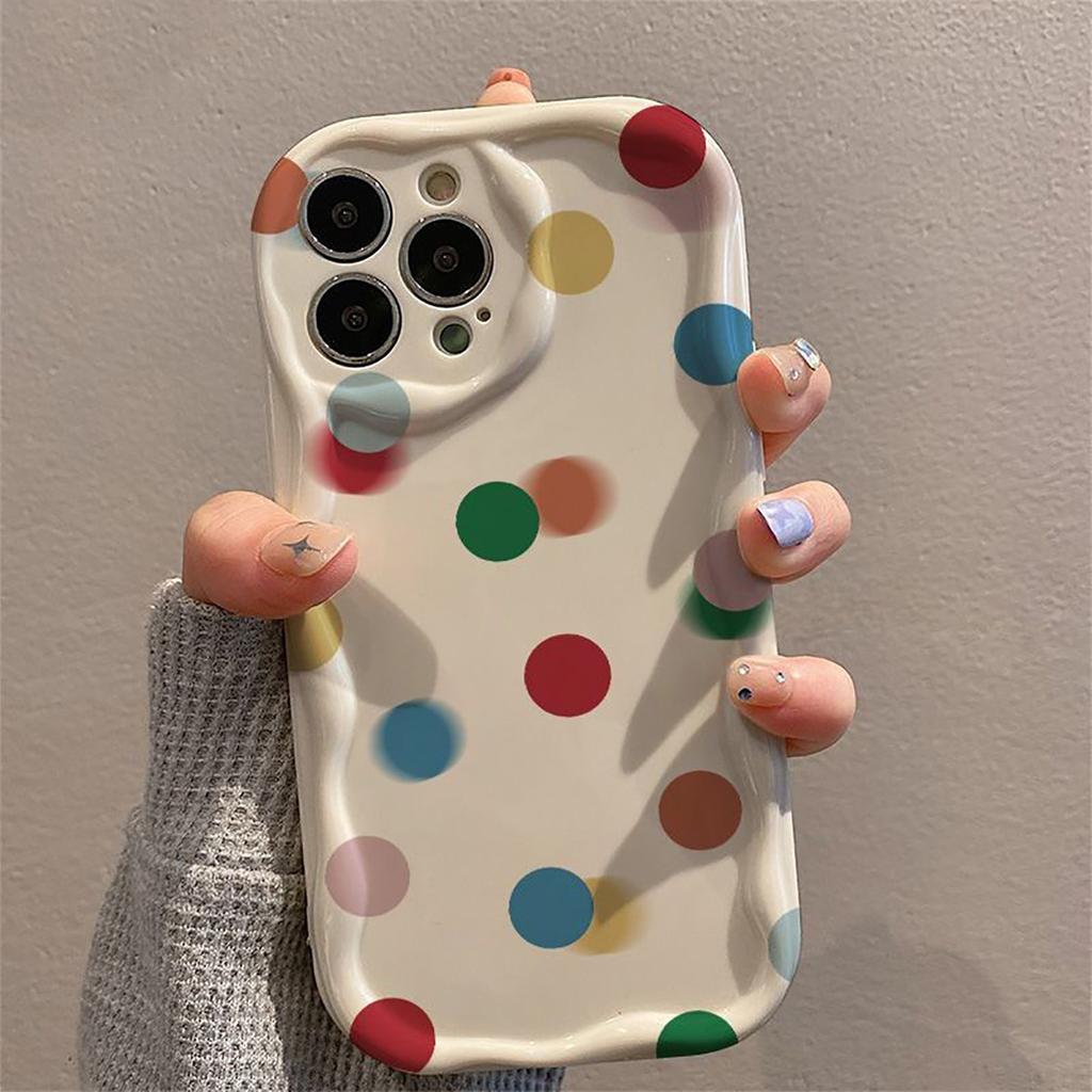 Color polka dots are suitable for Apple 17 mobile phone case iphone16 new pro cute 14 cartoon max female 13 card
