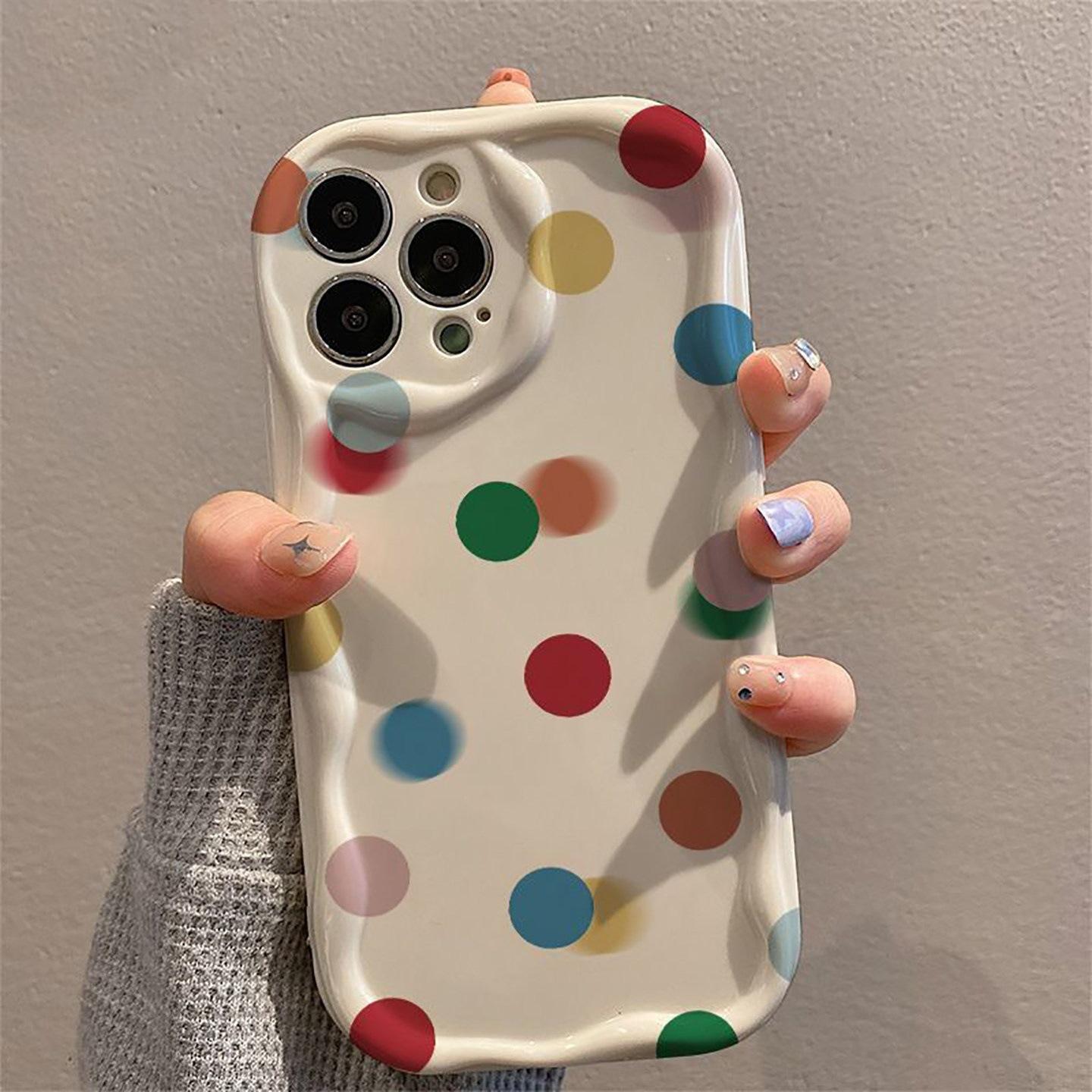 

Color polka dots are suitable for Apple 17 mobile phone case iphone16 new cute cartoon apple 6g/6s