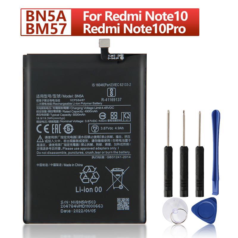 NEW Replacement Battery For Xiaomi Mi Redmi Note 10 Redmi Note 10 Pro BN5A BM57 Phone Battery 5000mAh