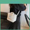 Bear Embroidered Teddy Double Zipper Messenger Bag Simple Square Bags Shoulder