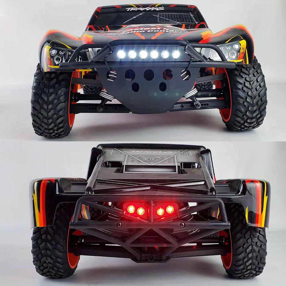 TRINOOD Front & Rear LED Lights Spotlight Lamp Bar DC 3-5v for 1/10 4x4 2wd VXL XL-5 SLASH RC Car Upgrade Parts