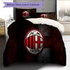 AC Mailand Fußballverein Muster Bettwäsche Bettdecken-Set Heimdekoration Geschenk (1 Bettbezug + 2 Kissenbezüge (ohne Füllung))